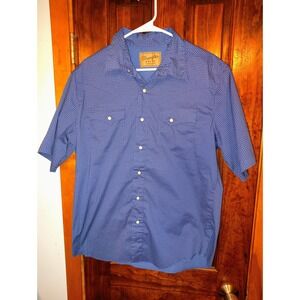 Wrangler Retro Western Shirt Short Sleeve Blue Geometric Print Mens L